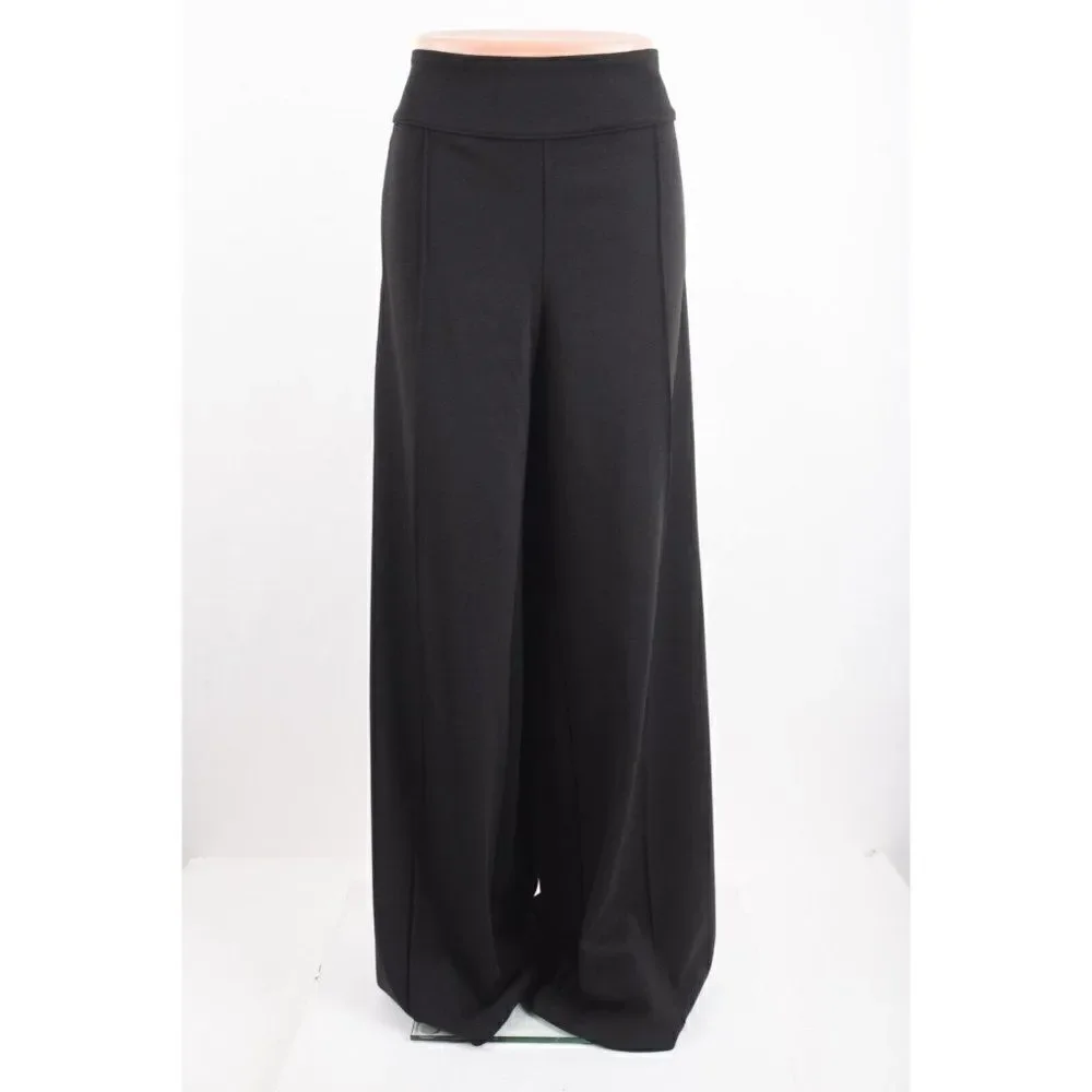 The Cause Collection Lisi Wide-Leg Stretch Pants Trousers L Large Black Snap NWT